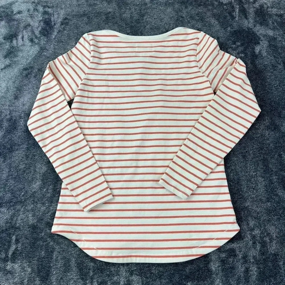 Fat Face Women's Long Sleeve Organic Cotton Crewneck Shirt Sz 2 NWT Striped Red - Picture 9 of 11